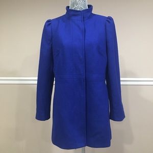 Banana Republic Petite Royal Blue Wool Coat Large